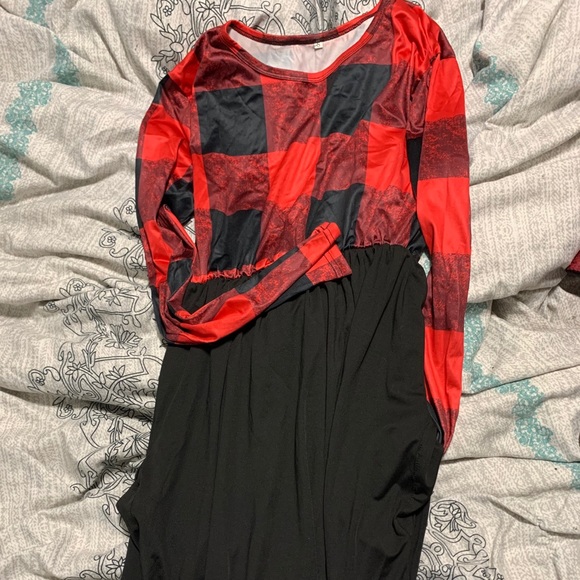 Plaid Long Sleeve Dress - Picture 2 of 2